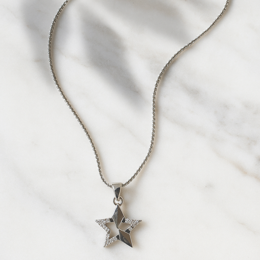 Silver Star Pendant Necklace – Sparkle with Elegance