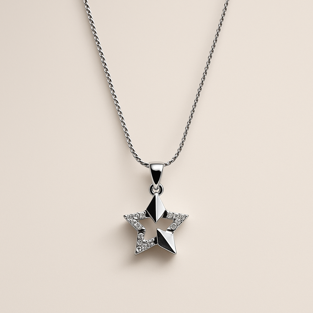 Silver Star Pendant Necklace – Sparkle with Elegance