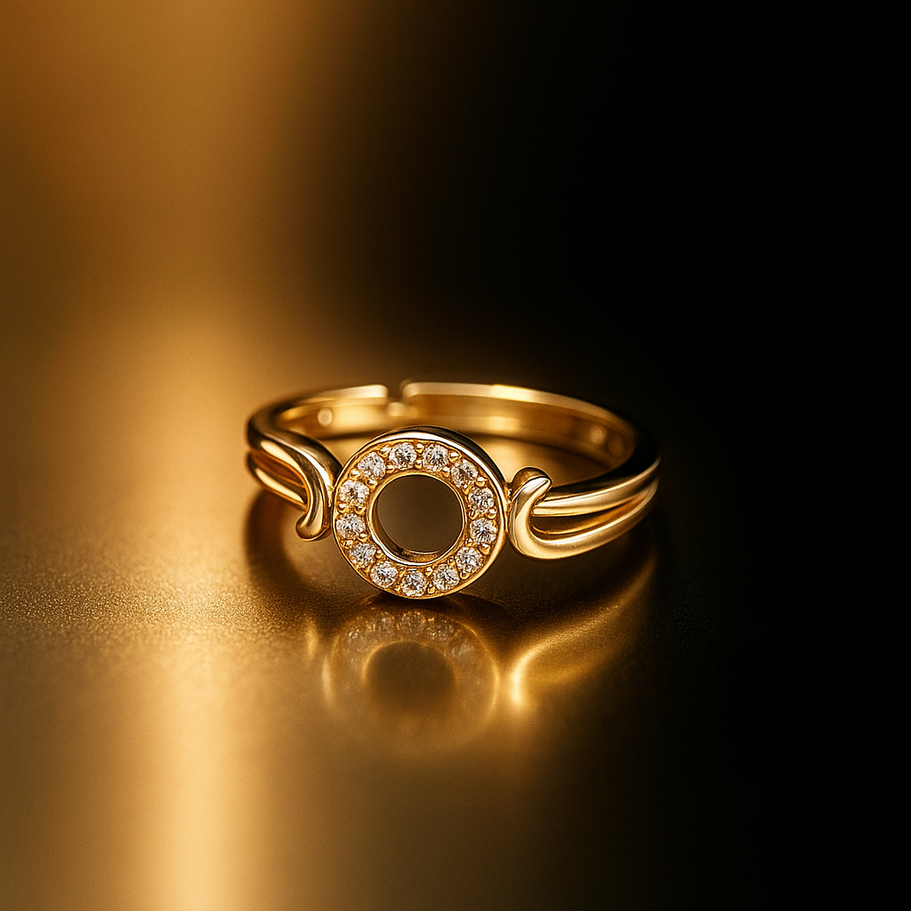 Gold-Plated Circular Halo Ring