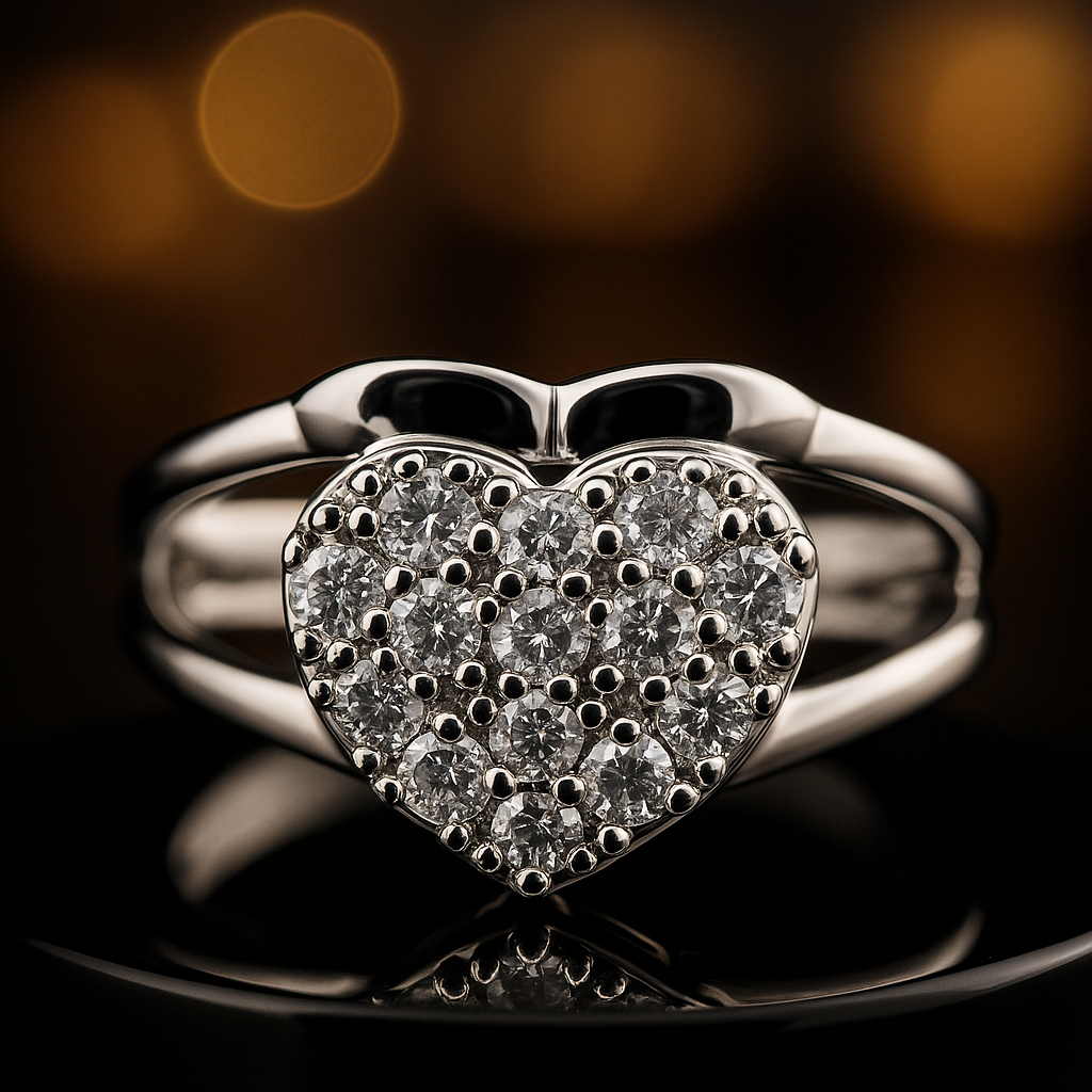 Eterna Bloom Silver-Plated Floral Crystal Ring