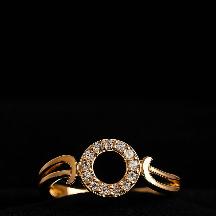 Gold-Plated Circular Halo Ring
