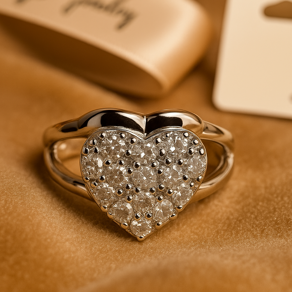 Eterna Bloom Silver-Plated Floral Crystal Ring