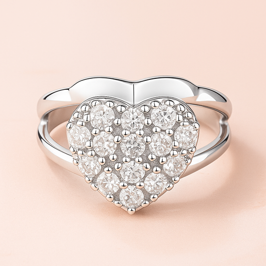 Eterna Bloom Silver-Plated Floral Crystal Ring